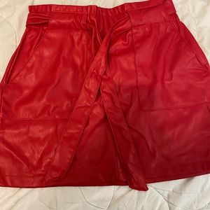 Red mini skirt